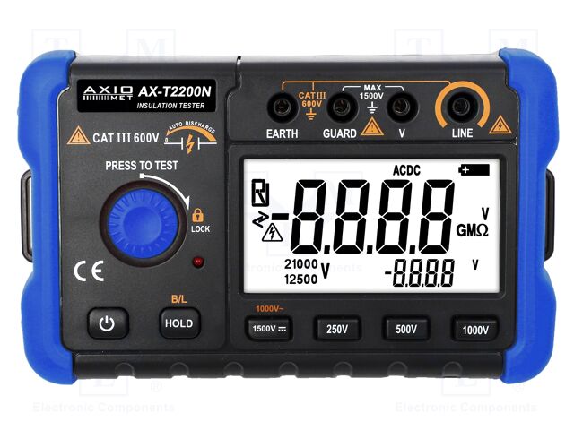Meter: insulation resistance; LCD; (1999); VAC: 750V; ±(1%+6digit)