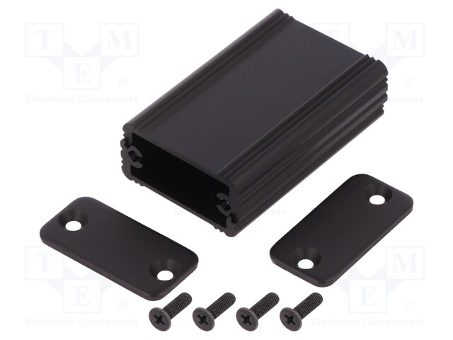 Enclosure: with panel; AKG; X: 33mm; Y: 50mm; Z: 16mm; aluminium