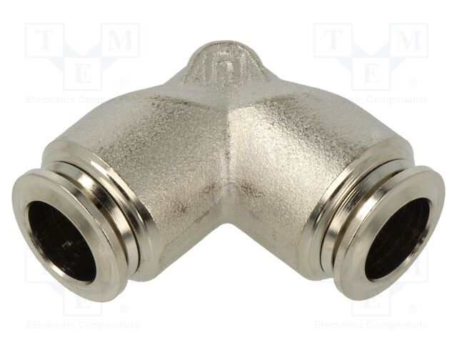 Push-in fitting; angled; -0.99÷20bar; Mat: nickel plated brass