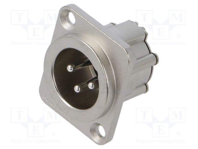 Connector: XLR; socket; male; Plating: silver plated; soldering