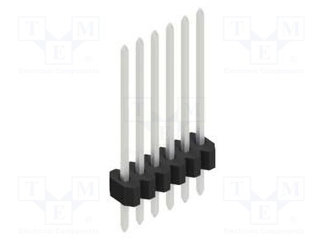 Connector: pin strips; pin header; male; PIN: 6; 1.27mm; THT; 1x6
