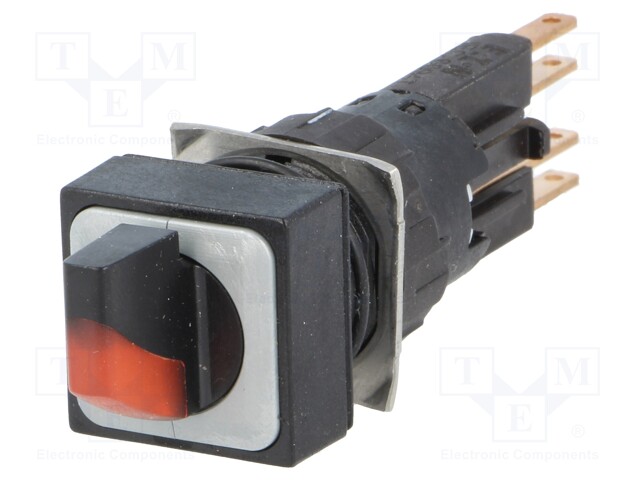 Switch: rotary; Stabl.pos: 2; 16mm; red; filament lamp; Pos: 2; 24VDC