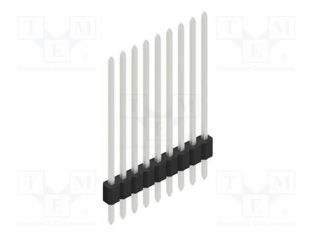 Connector: pin strips; pin header; male; PIN: 9; 1.27mm; THT; 1x9