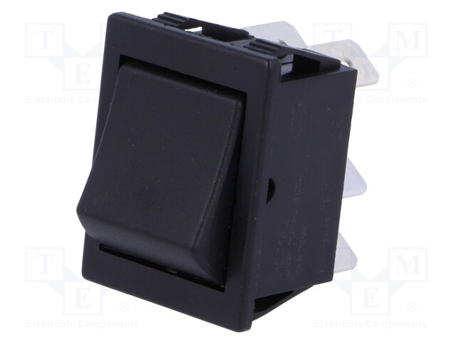ROCKER; DPDT; Pos: 2; ON-(ON); 16A/250VAC; black; none; Body: black