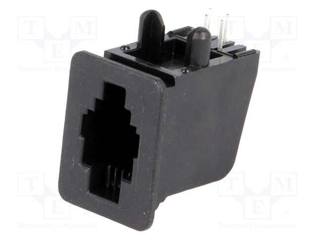 Socket; RJ9; PIN: 4; Cat: 3; Layout: 4p4c; THT; on PCBs; 17.4mm
