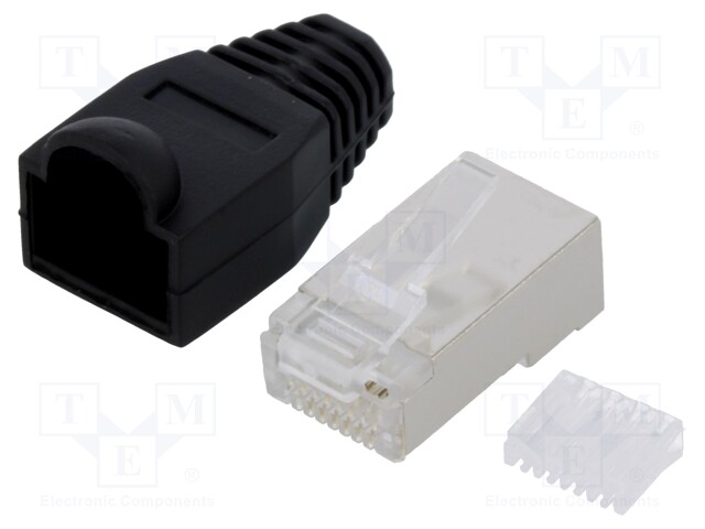 Plug; RJ45; PIN: 8; Cat: 6; shielded,with protection; Layout: 8p8c