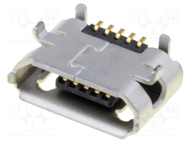 Socket; USB B micro; on PCBs; SMT; PIN: 5; horizontal; USB 2.0