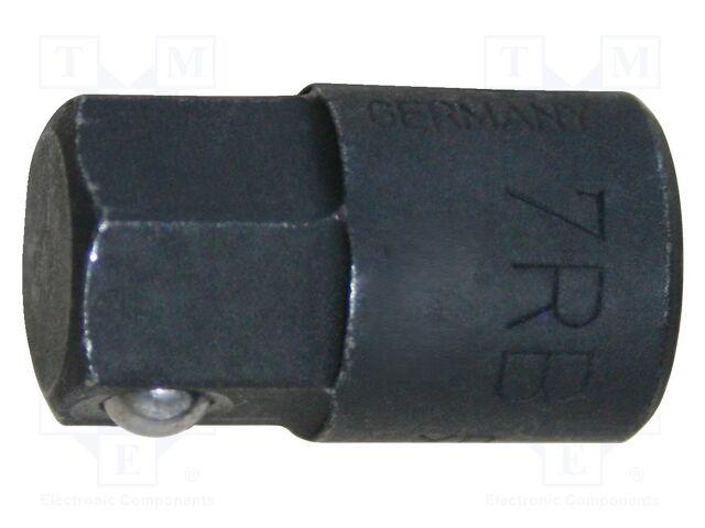 Adapter; hexagonal; HEX 1/4"; 10mm; Plating: phosphated; L: 20mm