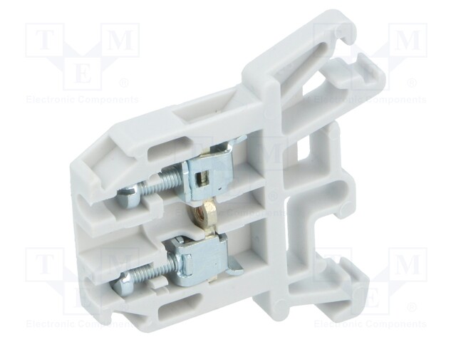 Splice terminal: rail; 0.5÷2.5mm2; ways: 1; terminals: 2; grey; 690V