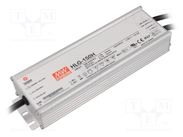 Power supply: switched-mode; LED; 150W; 20VDC; 7.5A; 90÷305VAC