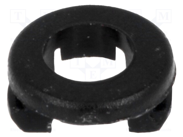 LED holder; 3mm; one-piece; black; UL94V-2; L: 2.6mm; Mat: polyamide