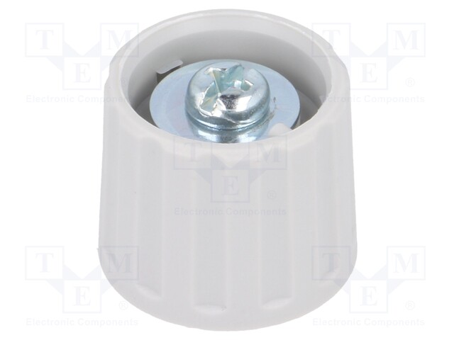 Knob; polyamide; Shaft d: 6mm; grey; clamp mechanism with screw