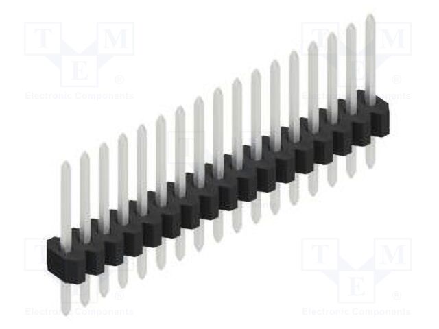 Connector: pin strips; pin header; male; PIN: 17; 1.27mm; THT; 1x17