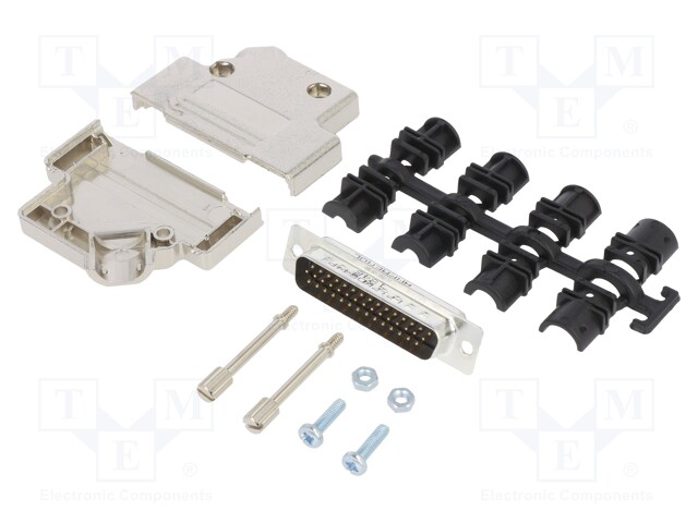 D-Sub HD; PIN: 44; male; shielded,metalized; angled 45°; soldering