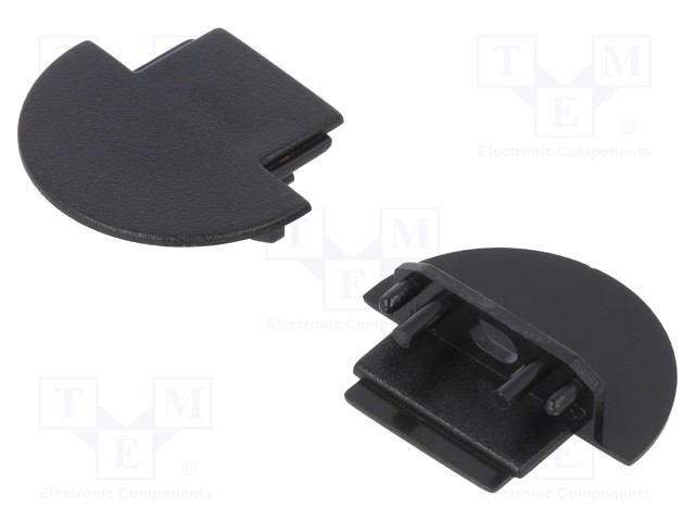 Cap for LED profiles; black; ABS; Pcs: 20; GROOVE10