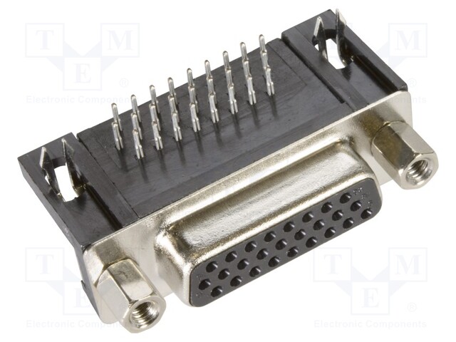 D Sub Connector, Right Angle, HD26, High Density, Receptacle, 26 Contacts, DA, Solder