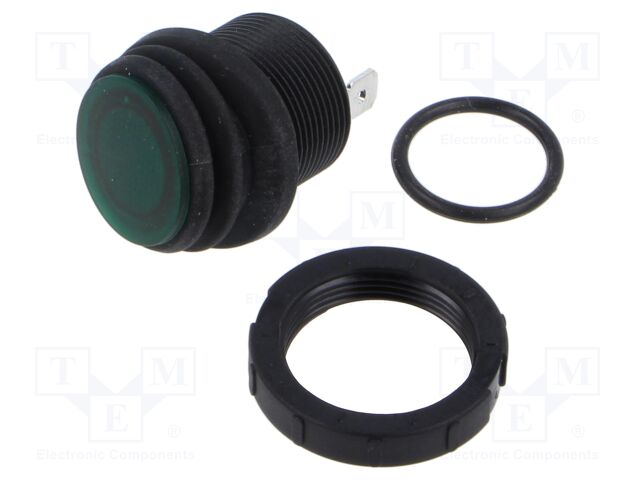 ROCKER; SPST; Pos: 2; OFF-ON; 16A/250VAC; green; neon lamp; 200÷250V