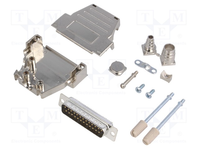 D-Sub; PIN: 25; plug; male; soldering; for cable; black