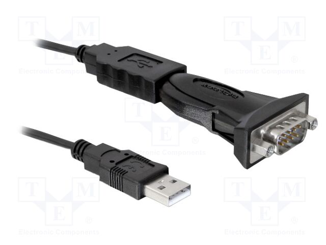USB to RS232 converter; 0.8m; black; USB 1.1,USB 2.0