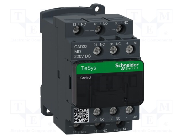 Contactor, DIN Rail, Panel, 690 VAC, 3PST-NO, DPST-NC, 5 Pole
