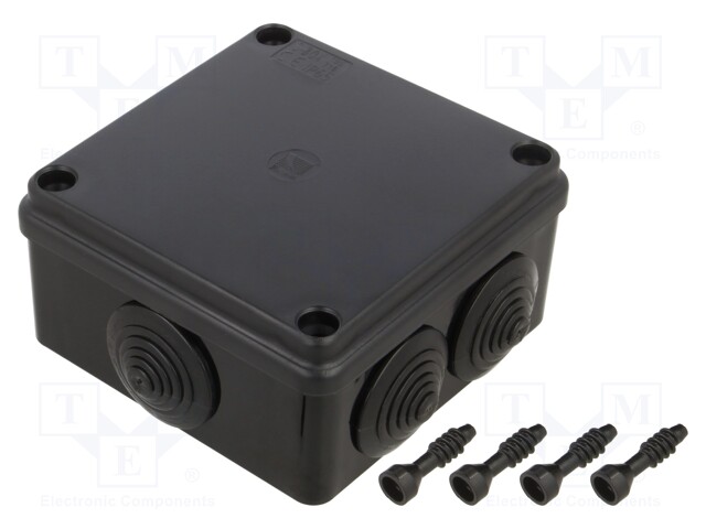Enclosure: junction box; X: 100mm; Y: 100mm; Z: 50mm; IP65; black
