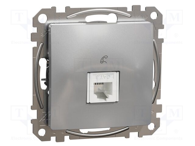 Telephone socket; IP20; plaster embedded,in mounting box; Sedna