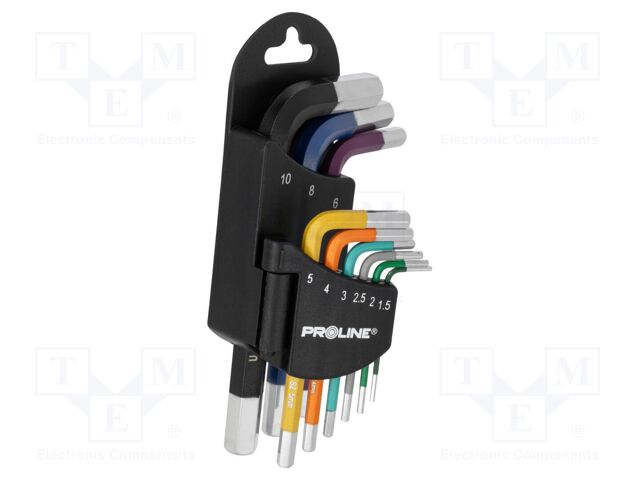 Wrenches set; hex key; S2 steel; 9pcs.