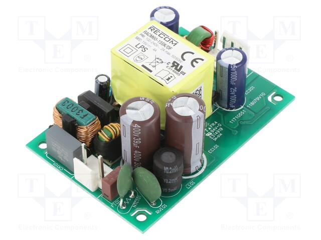 Power supply: switched-mode; open; 60W; 120÷370VDC; 80÷264VAC
