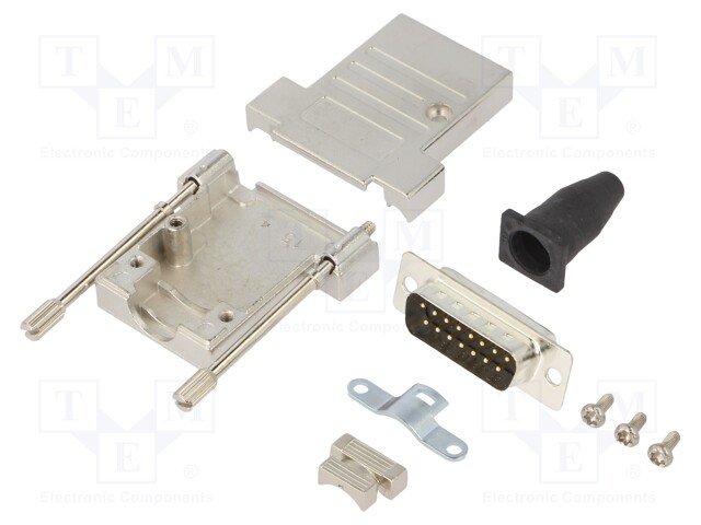 D-Sub; PIN: 15; plug; male; shielded,turned contacts; angled 45°