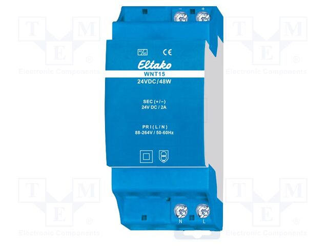 Power supply: switching; for DIN rail mounting; 88÷264VAC; 48W