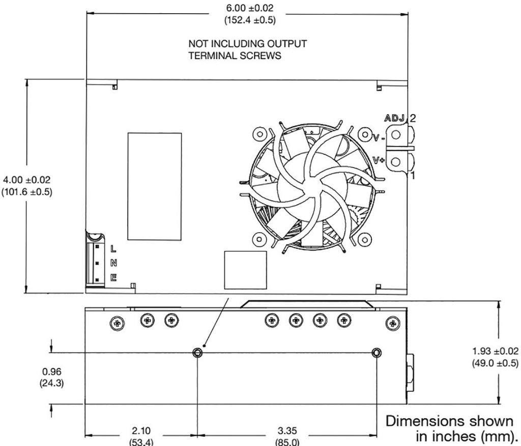 AC/DC Enclosed Power Supply (PSU), ITE & Medical, 1 Outputs, 400 W, 48 V, 8.3 A