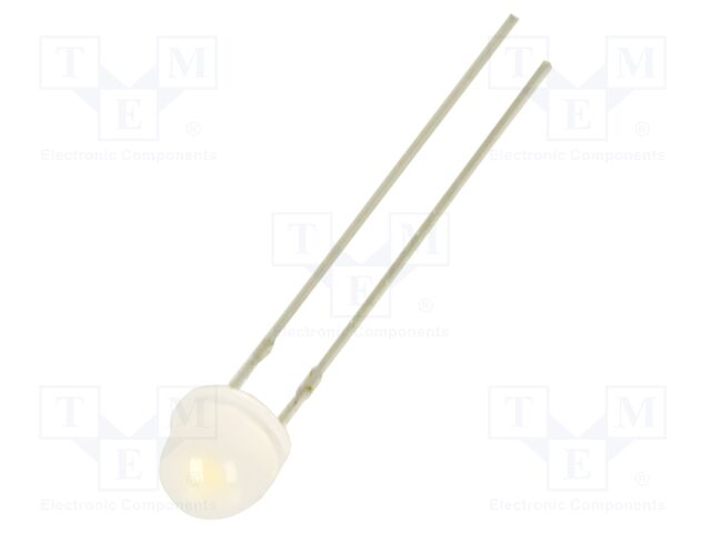 LED; white warm; 4.8mm; 1560mcd; 140°; Front: convex; 2.9VDC; round