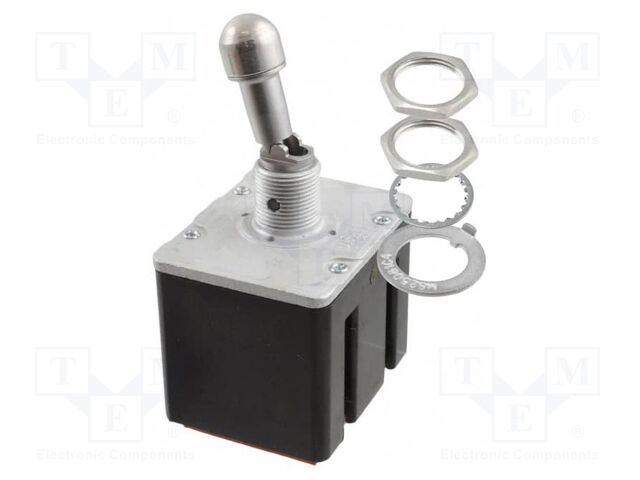 Switch: toggle; Pos: 2; 4PDT; ON-ON; 6A/230VAC; 20A/28VDC; -65÷71°C