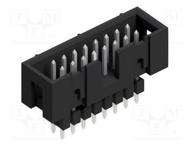 Connector: pin strips; pin header; male; PIN: 16; 2.54mm; THT; 2x8