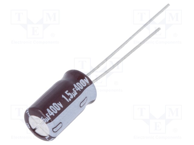 Capacitor: electrolytic; THT; 1.5uF; 400VDC; Ø6.3x11mm; ±20%