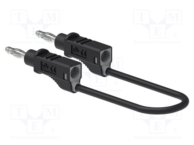 Test lead; 60VDC; 30VAC; 12A; banana plug 4mm,both sides; black