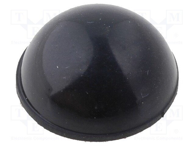 Self-adhesive foot; black; rubber; A: 15.9mm; B: 8mm