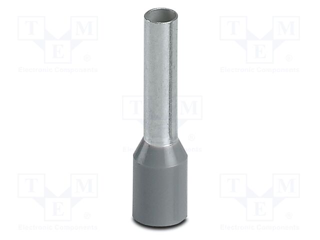 Tip: bootlace ferrule; insulated; copper; 4mm2; Bit len: 10mm; grey