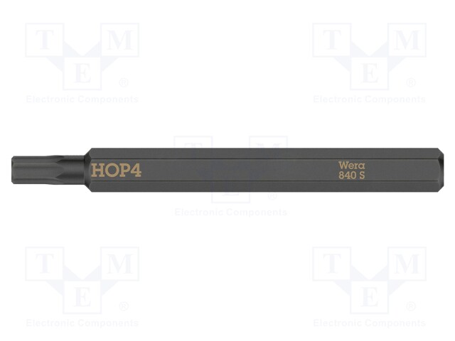 Screwdriver bit; Hex Plus key; HEX 4mm; Overall len: 70mm