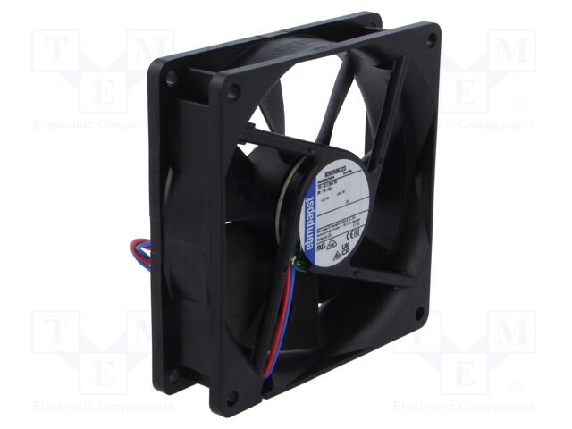 Axial Fan, IP20, 12 V, DC, 92 mm, 25 mm, 55.3 cu.ft/min, 94 m³/h