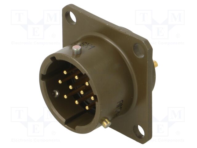 Connector: circular; socket; male; PT/451; 7.5A; 600V; PIN: 10; olive