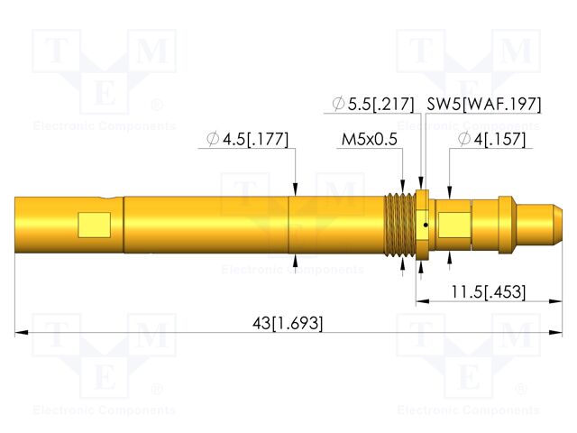 Test needle; screw-in