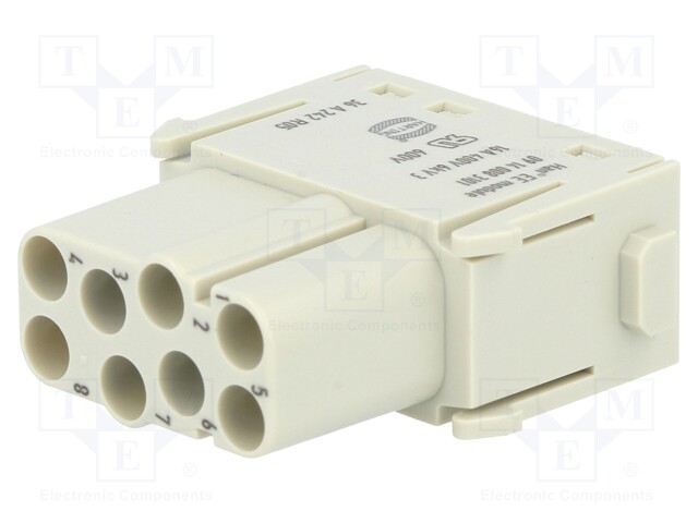 Connector: rectangular; module; female; Han Modular EE; PIN: 8
