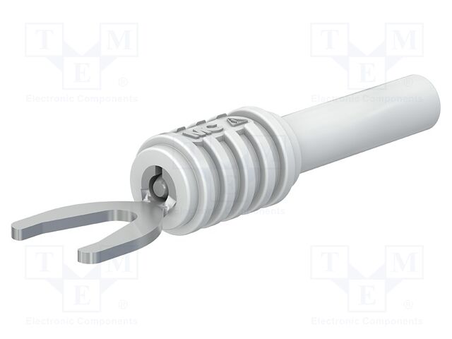 Connector: fork terminals; plug; 20A; white; Overall len: 56mm