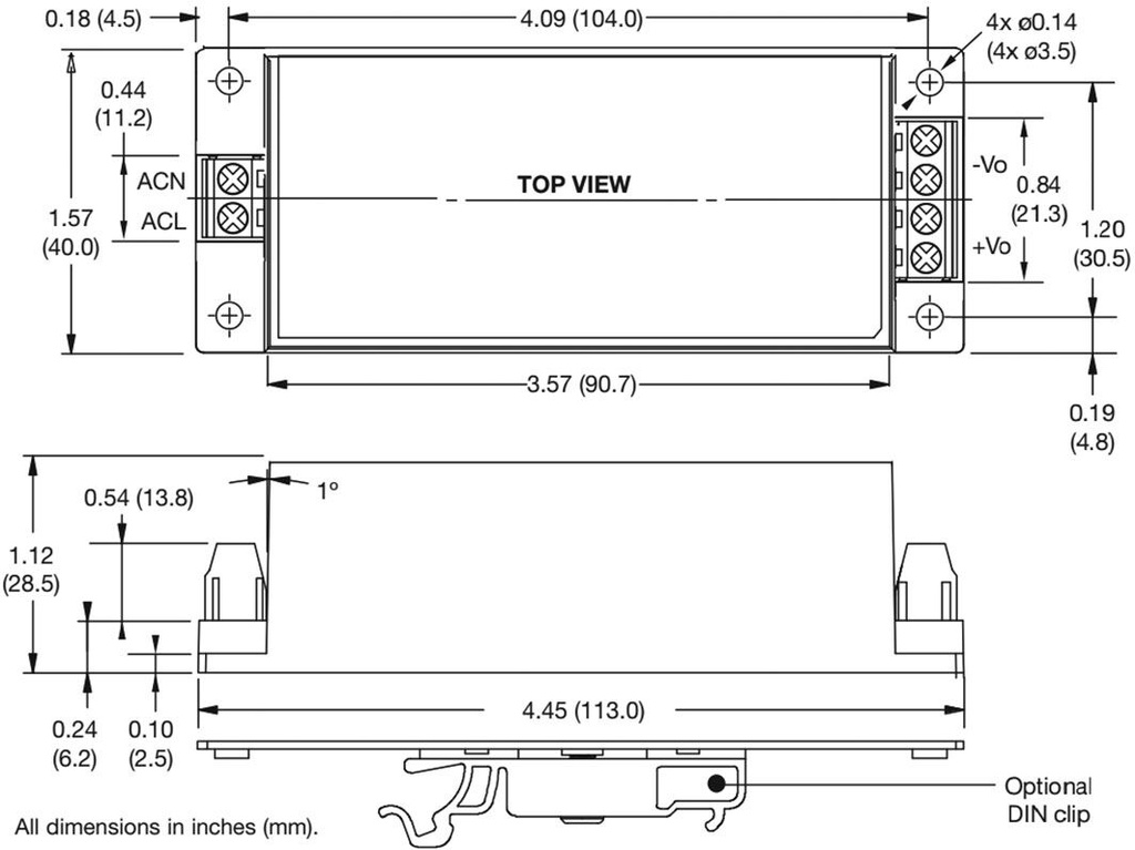Power supply: switched-mode; 60W; 12VDC; 5A; OUT: 1; 104x40x28.5mm