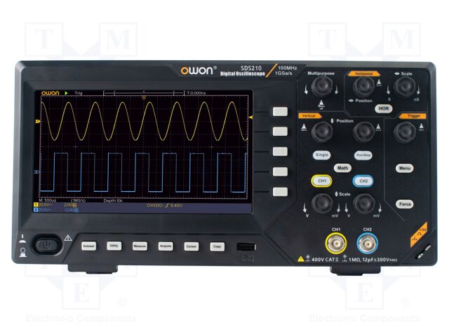 Oscilloscope: digital; Ch: 2; 100MHz; 1Gsps; 20Mpts; LCD 7"; SDS