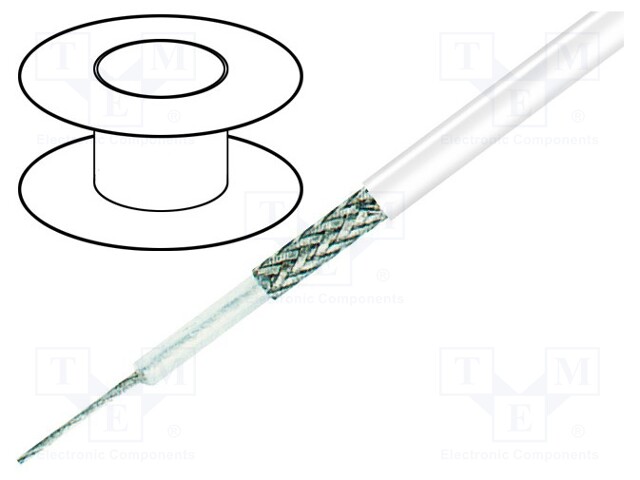 Wire: coaxial; RG58; 1x50Ω; PVC; white; 200m