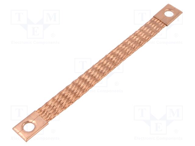 Braids; earthing tape; 10mm2; Ø1: 9mm; Ø2: 9mm; 90A; L: 180mm