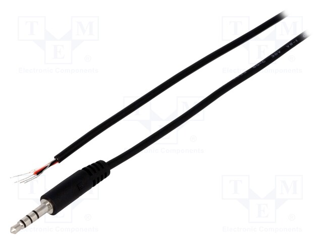 Plug; Jack 3,5mm specjalny; male; with lead; ways: 4; 2m