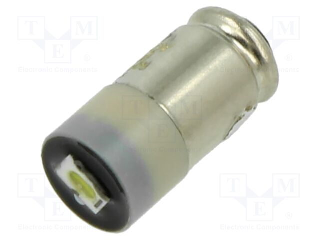 LED lamp; white cold; S5,7s; 28VDC; 28VAC; -30÷85°C; Bulb: T3 1/4